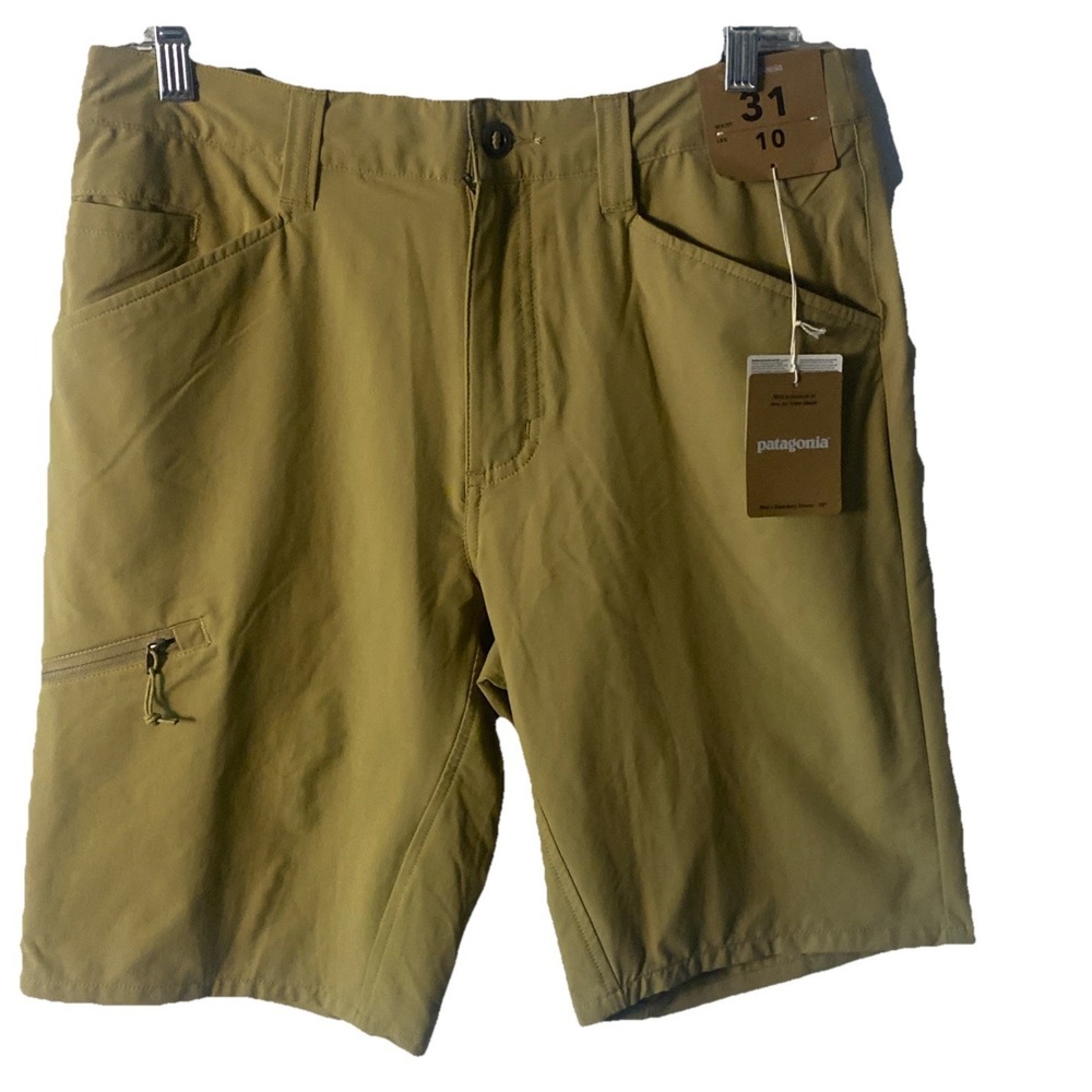 Patagonia Quandary Shorts Mens 31 Beige 10" Inseam Hiking Travel Stretch Nylon